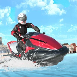Symbol von Wasser BootRennen Jetski-Spiel